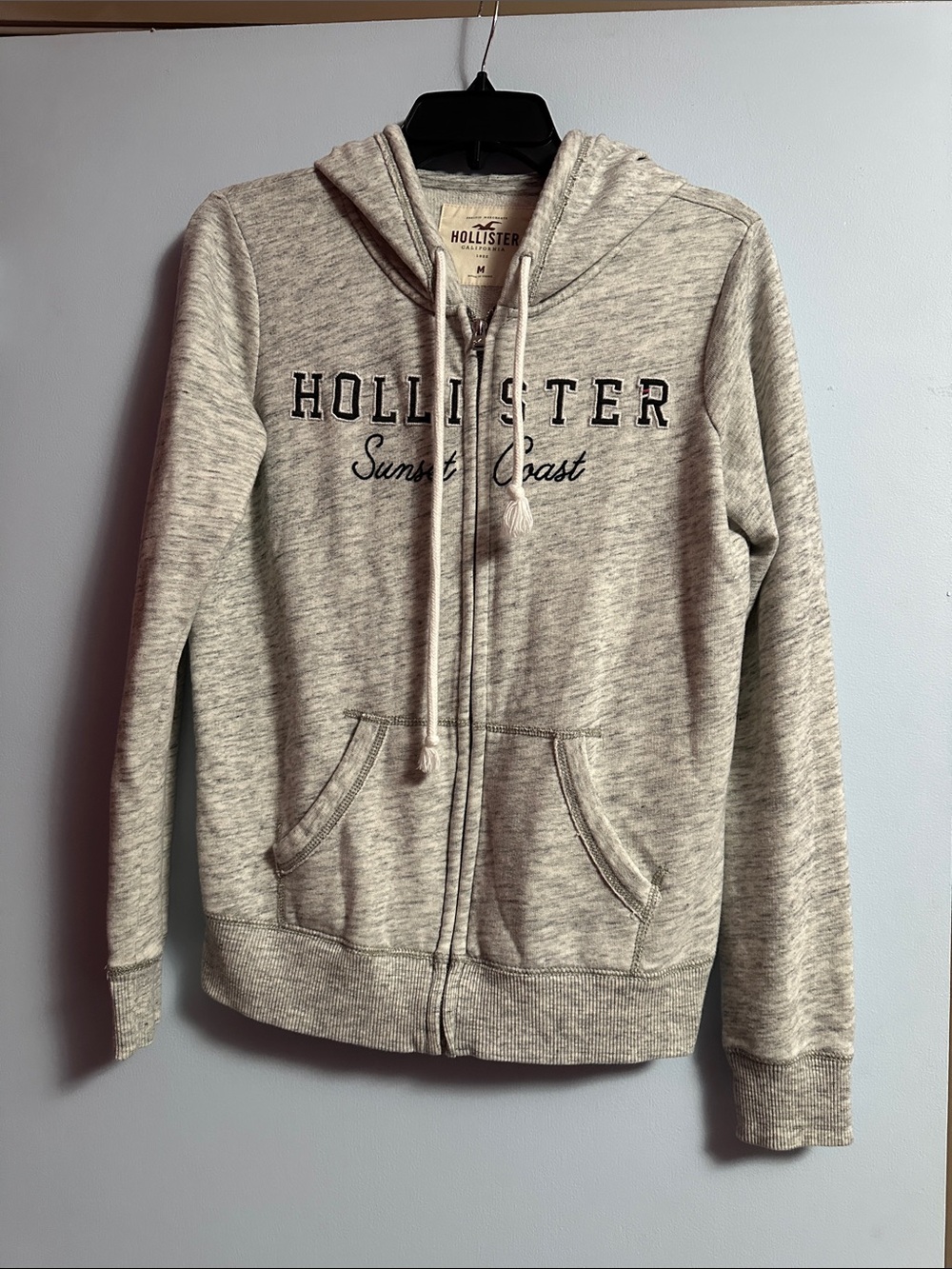 Hollister Light Gray Full-Zip Hoodie